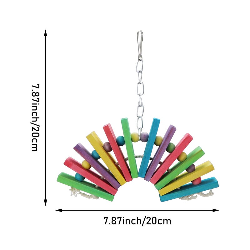 Litewoo Bird Parrot Parakeet Toys, Colorful Bite Wood Swing Toy for Small Medium Parakeet Cockatiel Budgie Cockatoo Macaw Conure Parrotï¼ˆAï¼‰ - Image 2
